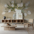 April Tulips Neutral Mural Wallpaper - room preview 05