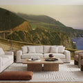 Coastal Cliff Bridge Mural Wallpaper - room preview 05