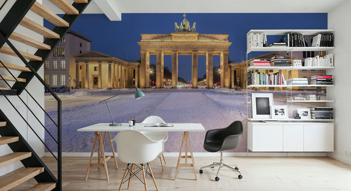 Snowy Brandenburger Tor Mural Wallpaper - room preview 05