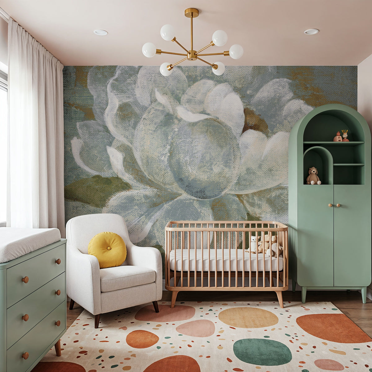 Peony Tile I Mural Wallpaper - room preview 05