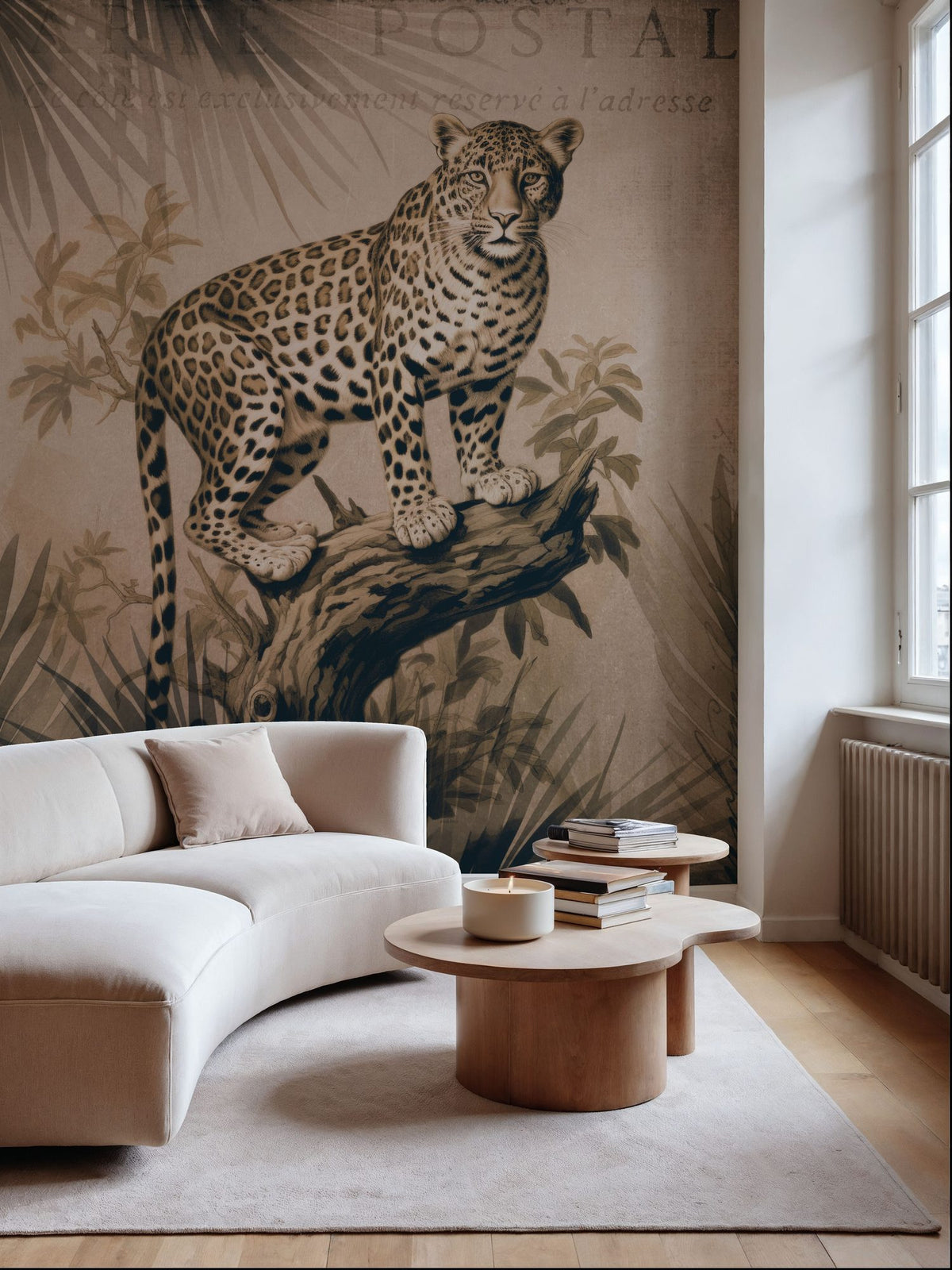 Cheetahs Exotic Jungle Monochrome Mural Wallpaper - room preview 05