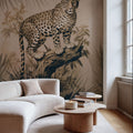 Cheetahs Exotic Jungle Monochrome Mural Wallpaper - room preview 05