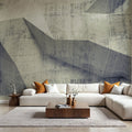 Concrete Shapes Warm Gray Mural Wallpaper - room preview 05
