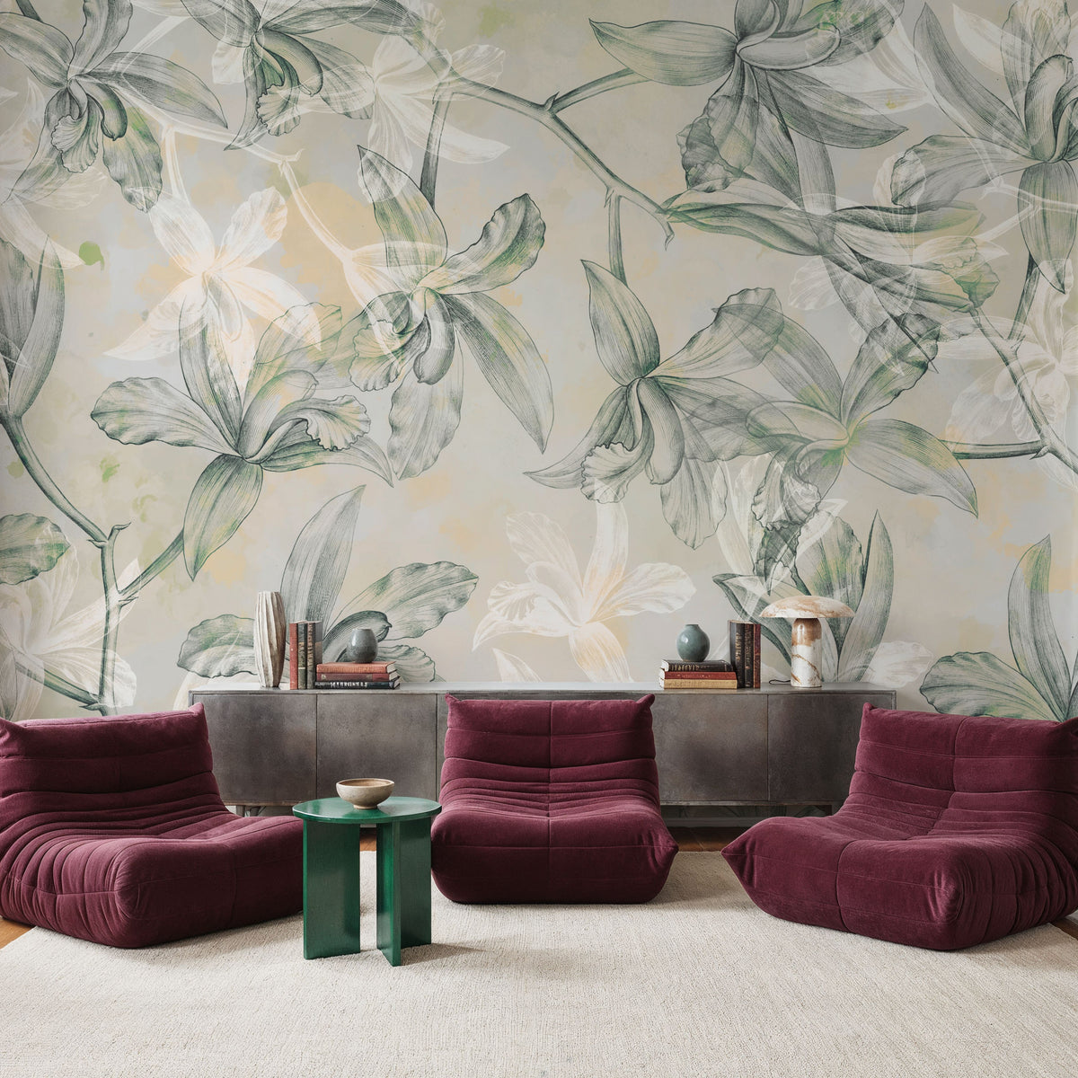 Orchids on Water Mural Wallpaper - Edition 3 - room preview 05