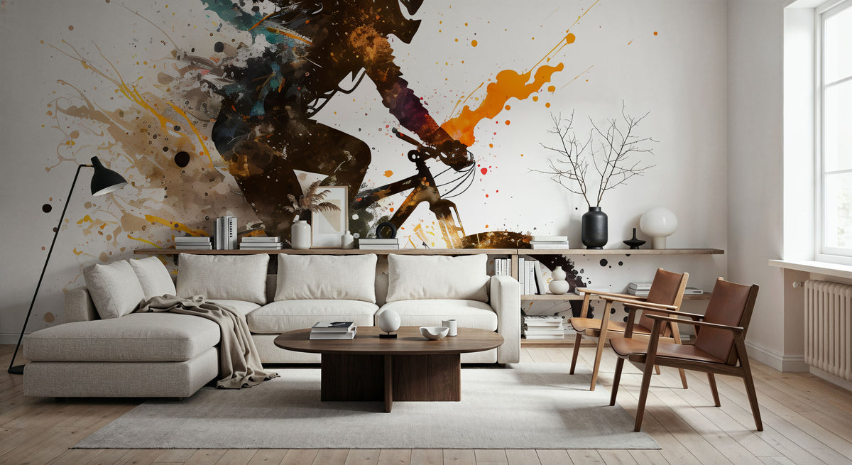 Mountainbike Action Mural Wallpaper - room preview 05