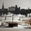 Solihull England Skyline Black & White Mural Wallpaper - room preview 05