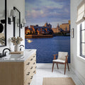 Boston Harbor Twilight Panorama Mural Wallpaper - room preview 05