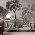 Tropical Forest Strolls Light Purple Mural Wallpaper - room preview 05