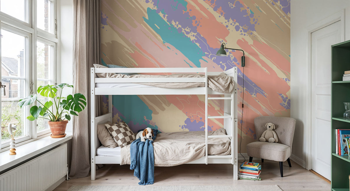 Shape and Splash Diagonal Mural Wallpaper - room preview 05