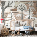 Frozen Forest, Beige Mural Wallpaper - room preview 05