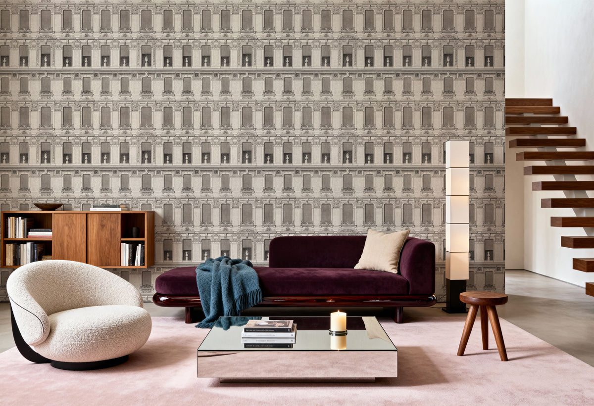 Vintage Facade Pattern Mural Wallpaper - room preview 05