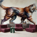 Powerful Cat Mural Wallpaper - room preview 05