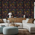 Statement Palms Petite, Midnight Mural Wallpaper - room preview 05