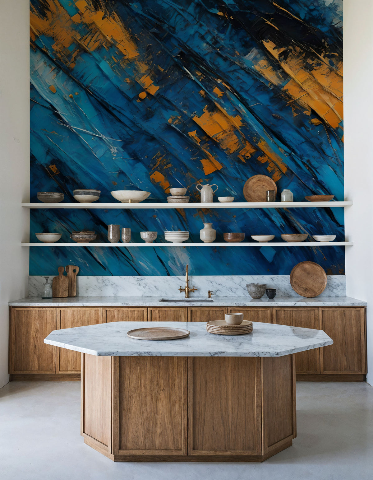 Blue Wood Trees Mural Wallpaper - room preview 05