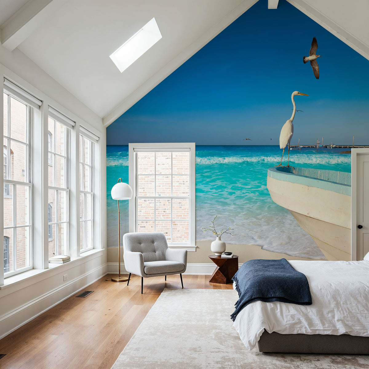 Egret Harbor Mural Wallpaper - room preview 05