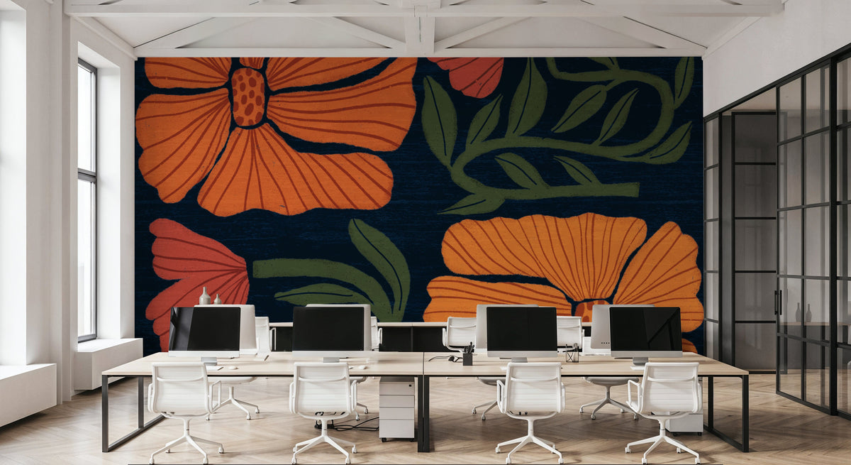 Modern Blooms III Mural Wallpaper - room preview 05