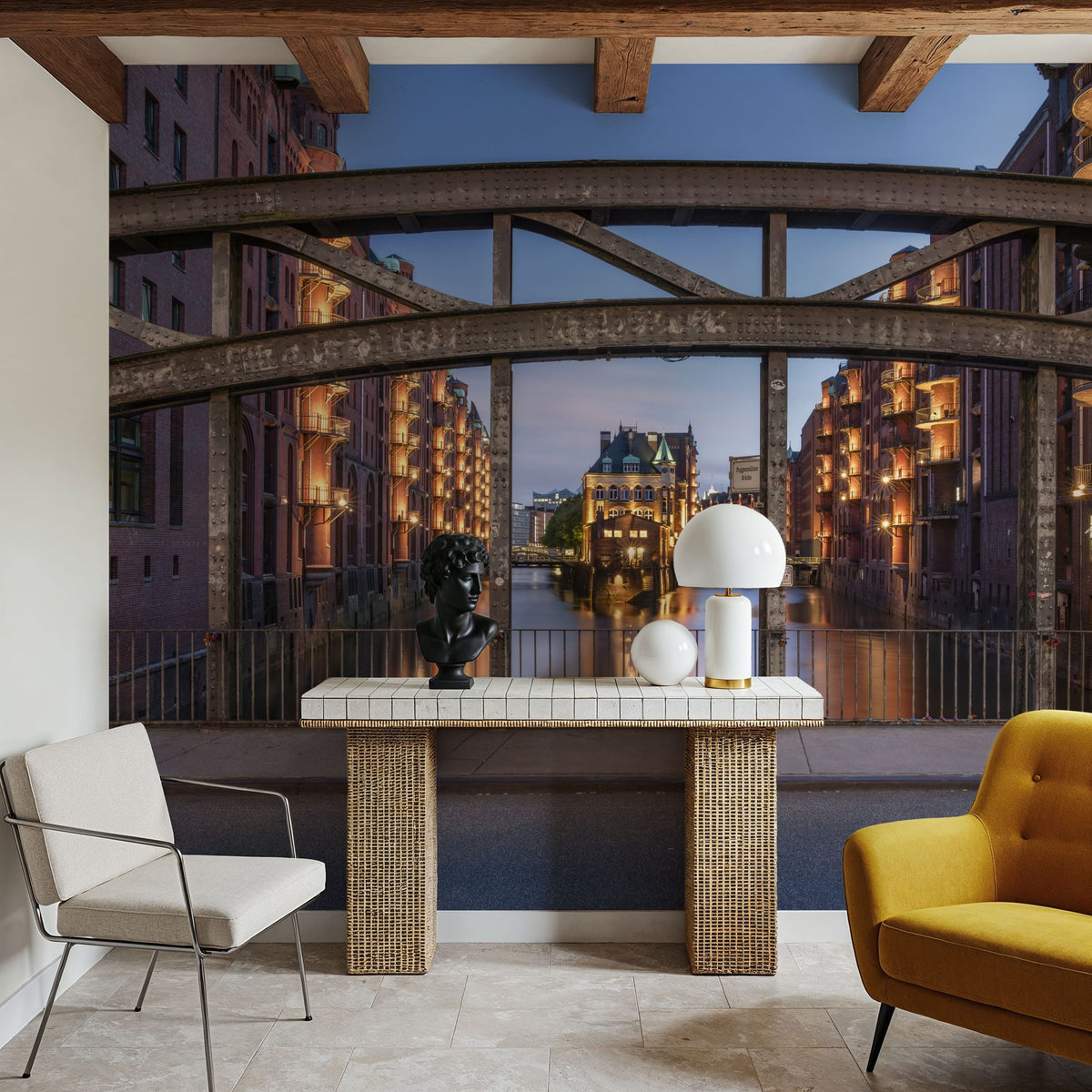 Twilight Canal Mural Wallpaper - room preview 05
