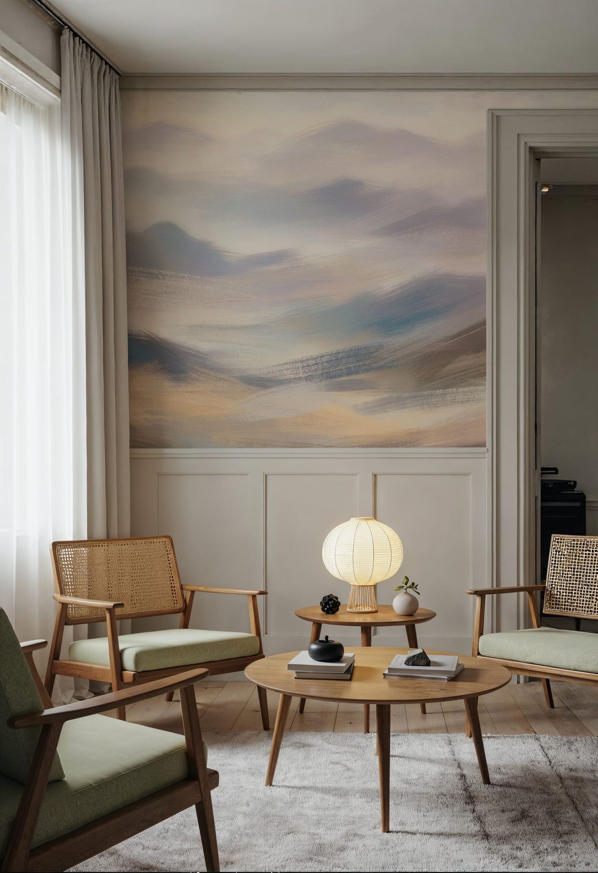 Foggy Mountains, Earth Mural Wallpaper - room preview 05