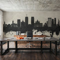 Syracuse New York Skyline Concrete Mural Wallpaper - room preview 05