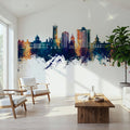 Kingston Canada Skyline Blue & Bronze Mural Wallpaper - room preview 05