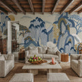 Whispers of the Mountain, White Mural Wallpaper - room preview 05