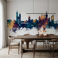 Krakow Skyline Blue & Bronze Mural Wallpaper - room preview 05