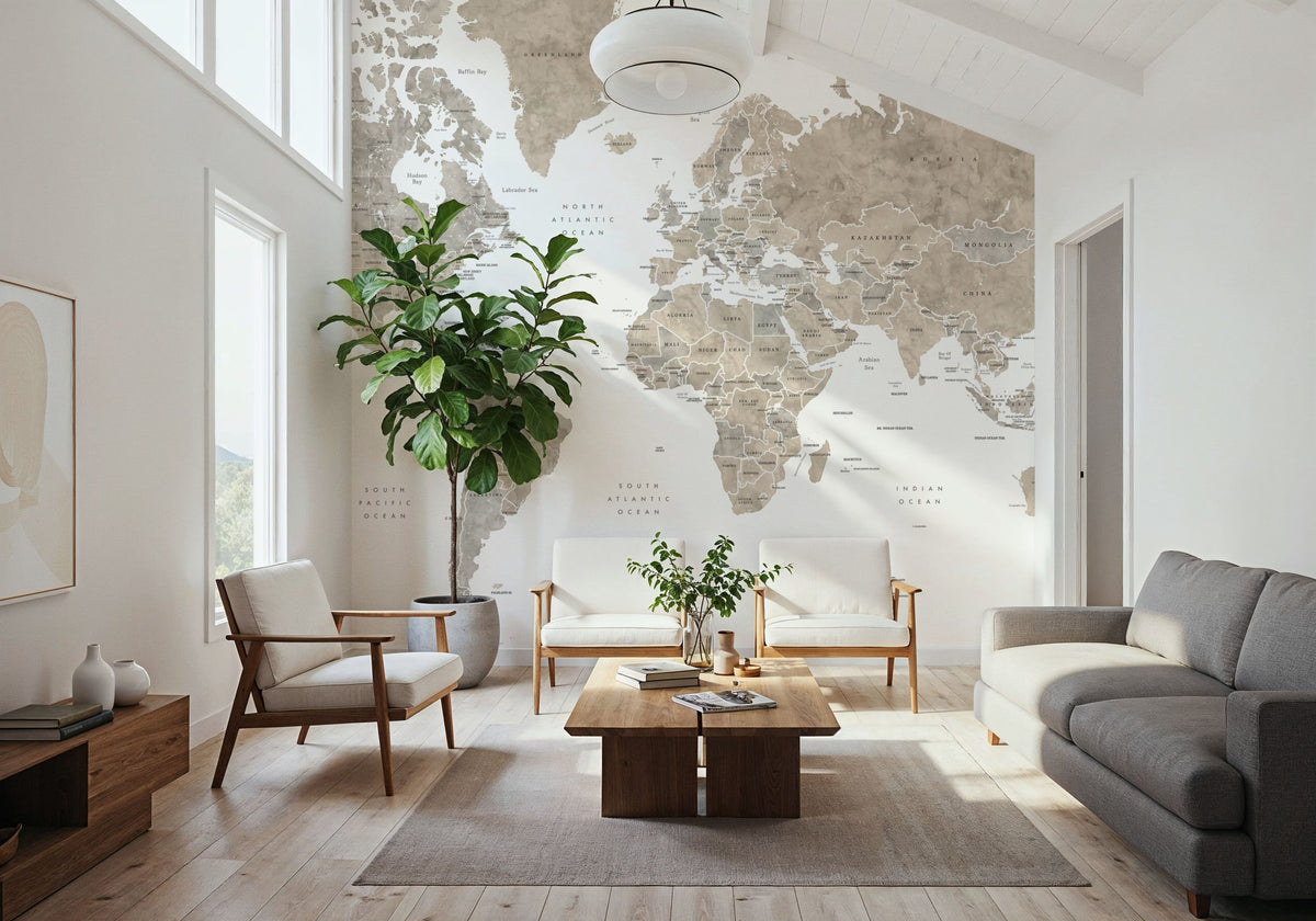 World Map - Abey Mural Wallpaper - room preview 05