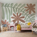 Fern and Flower Lines Mural Wallpaper - room preview 05