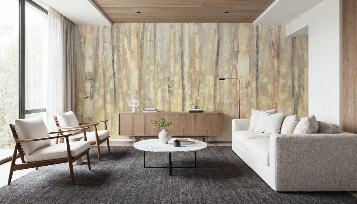 Birches in Winter Mural Wallpaper - room preview 05