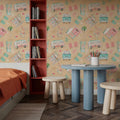 Surf Time Yellow Mural Wallpaper - room preview 05