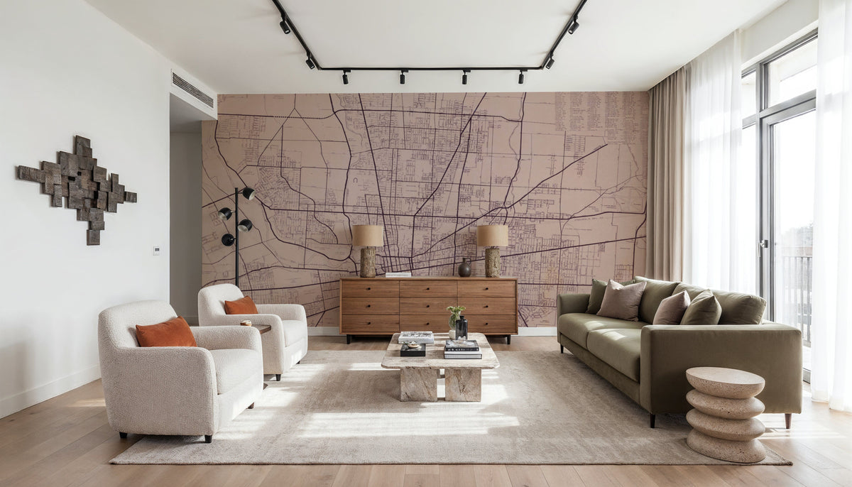 Map of Columbus Ohio and Vicinity Mural Wallpaper - room preview 05