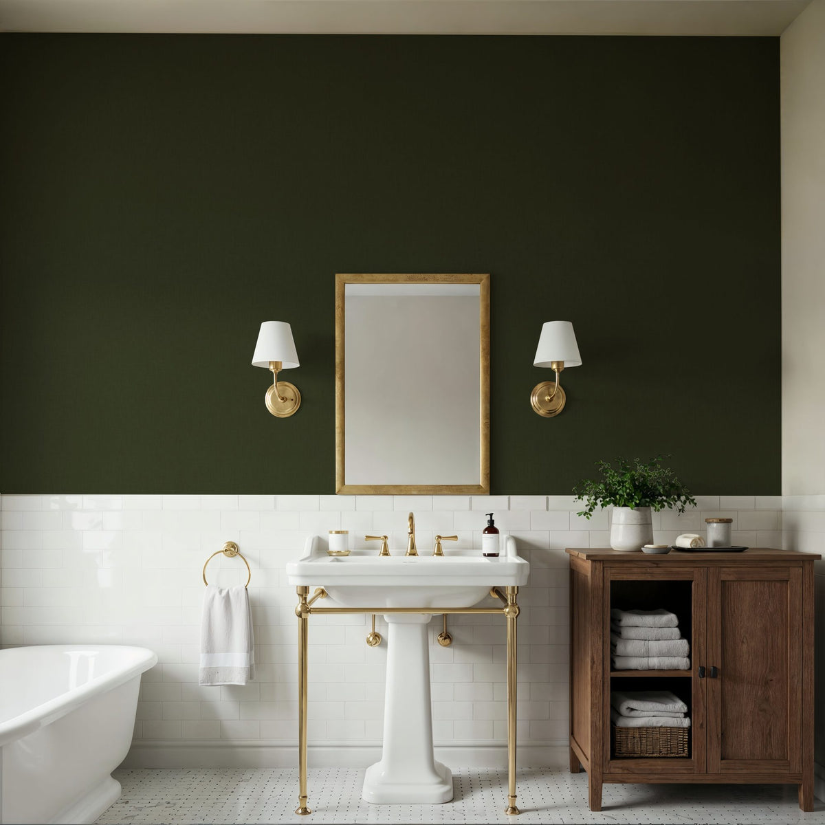 Linen Mist Bright Collection, Moss Mural Wallpaper - room preview 05