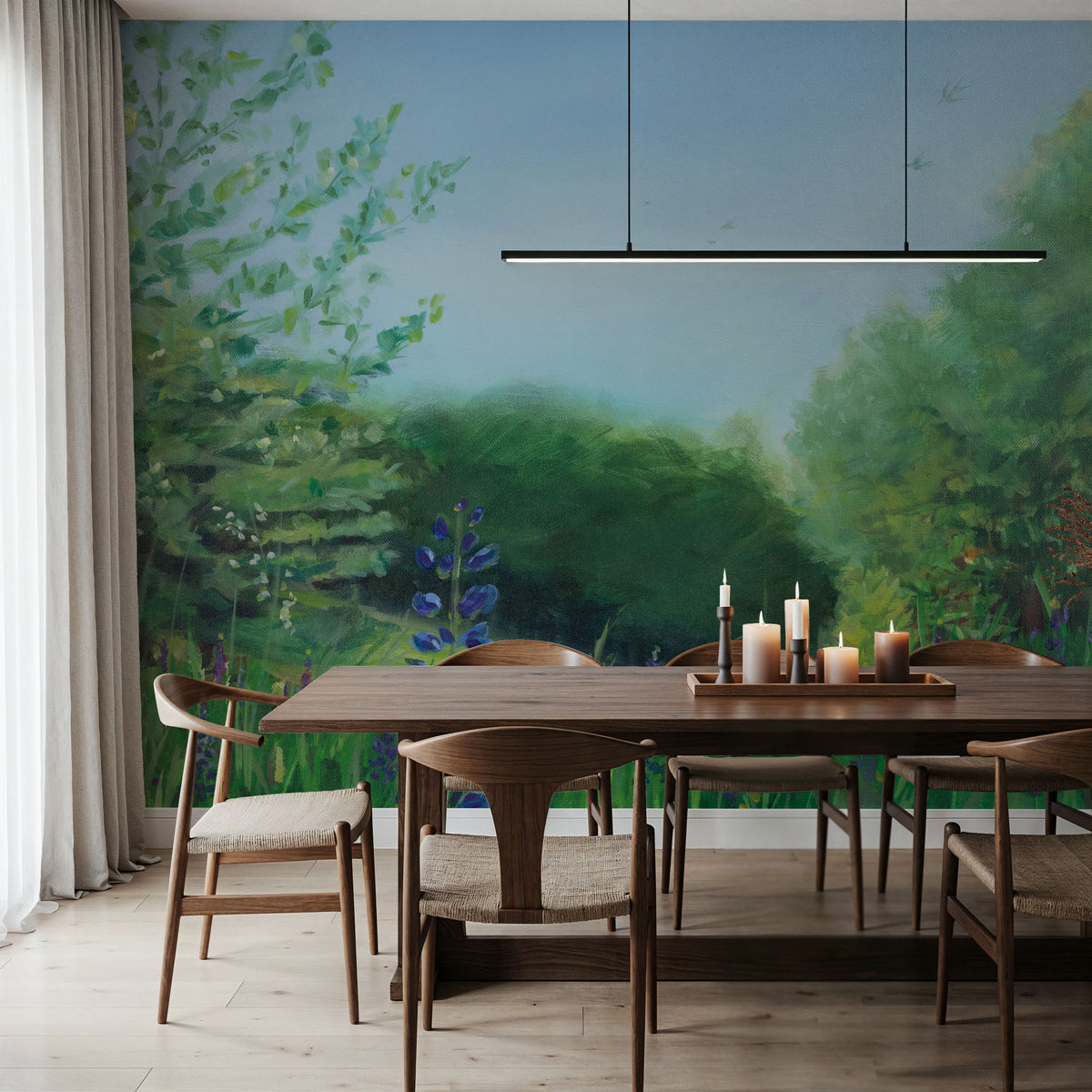 Charlottes Lupine Field Mural Wallpaper - room preview 05