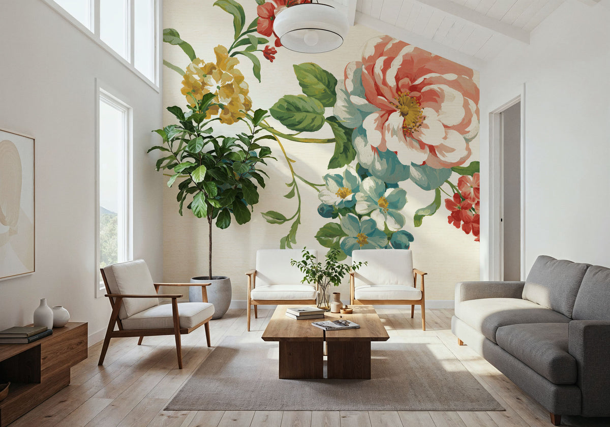 Elegant Floral I Mural Wallpaper - room preview 05