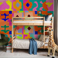 Neon Peru Pattern Mural Wallpaper - room preview 05