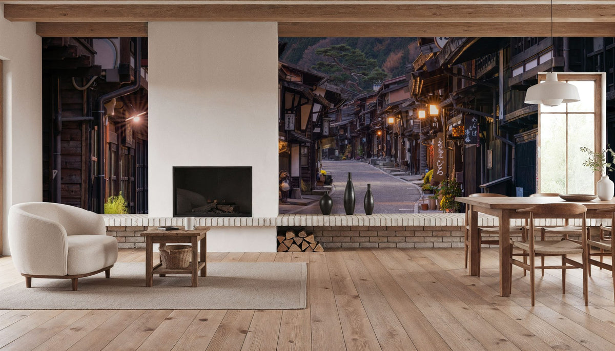 Narai-juku Streets Mural Wallpaper - room preview 05