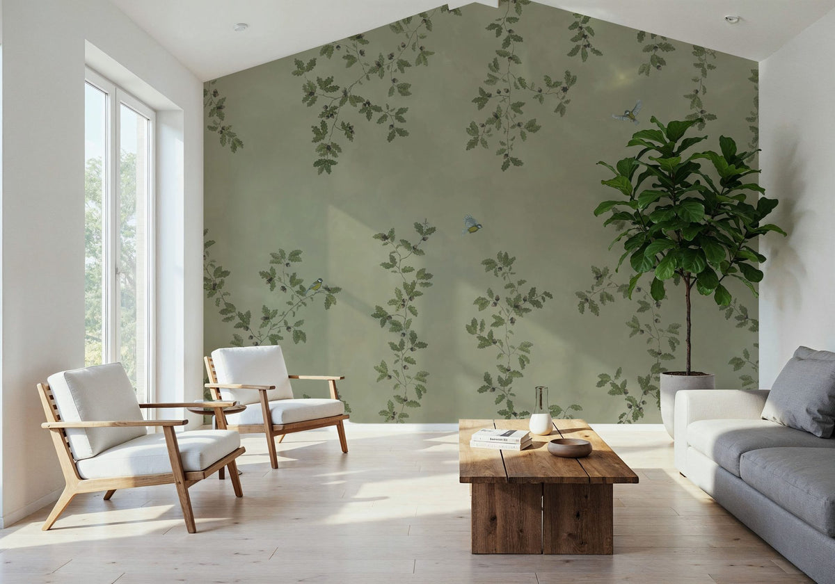 Oak Hollow, Jade Mural Wallpaper - room preview 05
