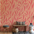 Leavescapes Mural Wallpaper - Red Tone - room preview 05