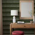 Green Stripes Dark Mural Wallpaper - room preview 05