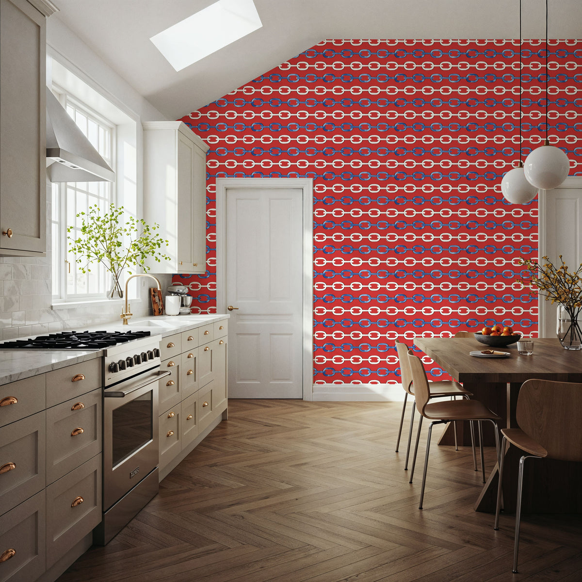 Seafood Shanty Red V Mural Wallpaper - room preview 05