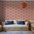 Otomi Rabbits & Flowers Pattern Mural Wallpaper - room preview 05