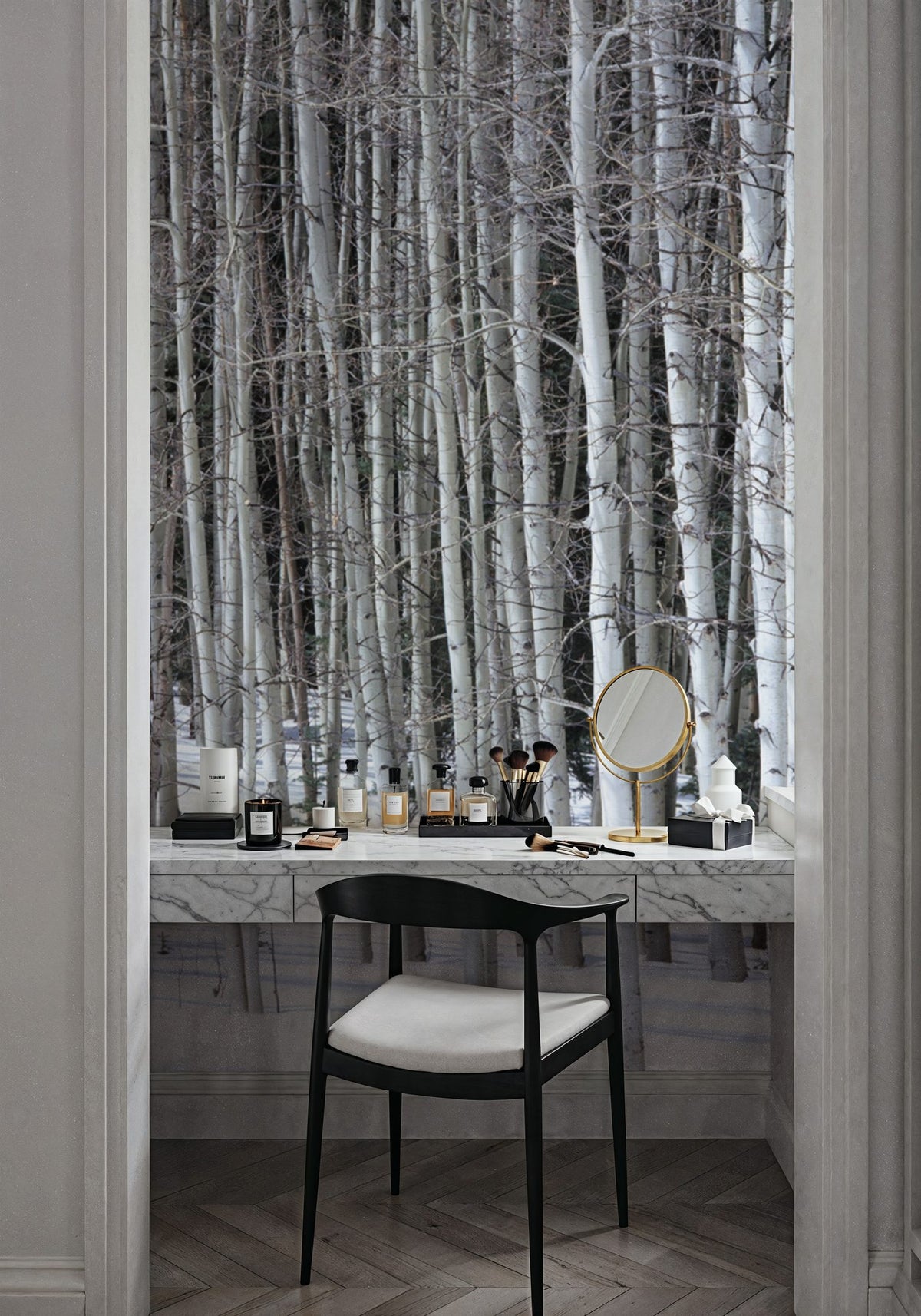 Winter Birch Stillness Mural Wallpaper - room preview 05