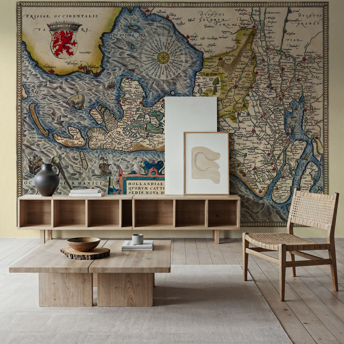 Old Map of the Neatherlands, 1570 Mural Wallpaper - room preview 05