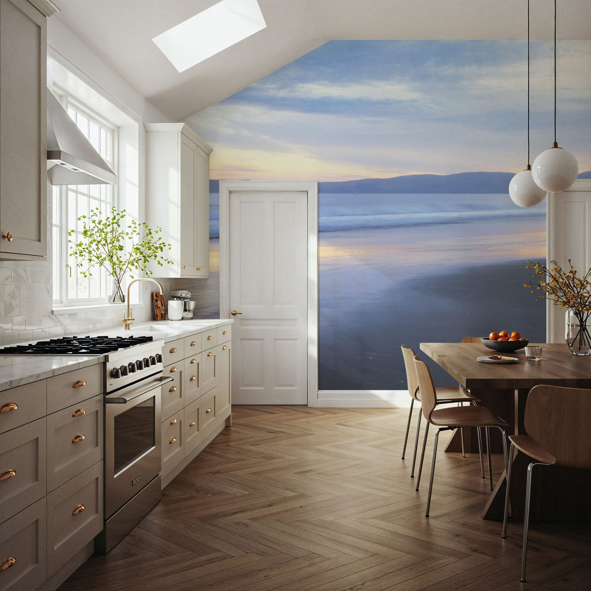 Pastel Shore Reflections Mural Wallpaper - room preview 05