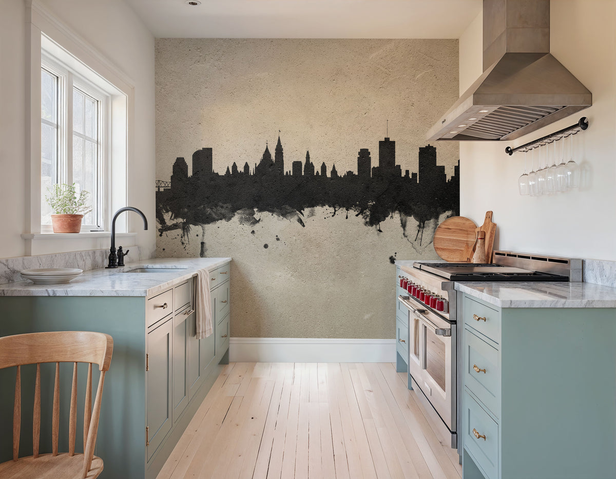 Ottowa Canada Skyline Concrete Mural Wallpaper - room preview 05