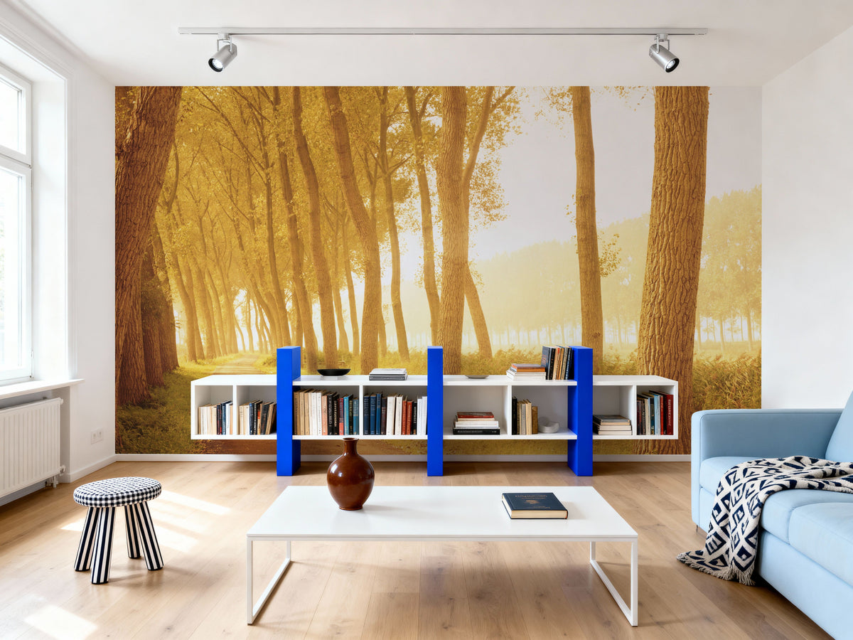 Golden Forest Trail Mural Wallpaper - room preview 05