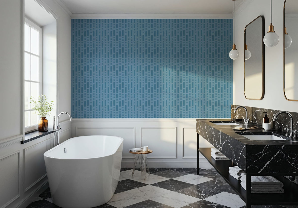 Coastal Signals Blue Mural Wallpaper - room preview 05