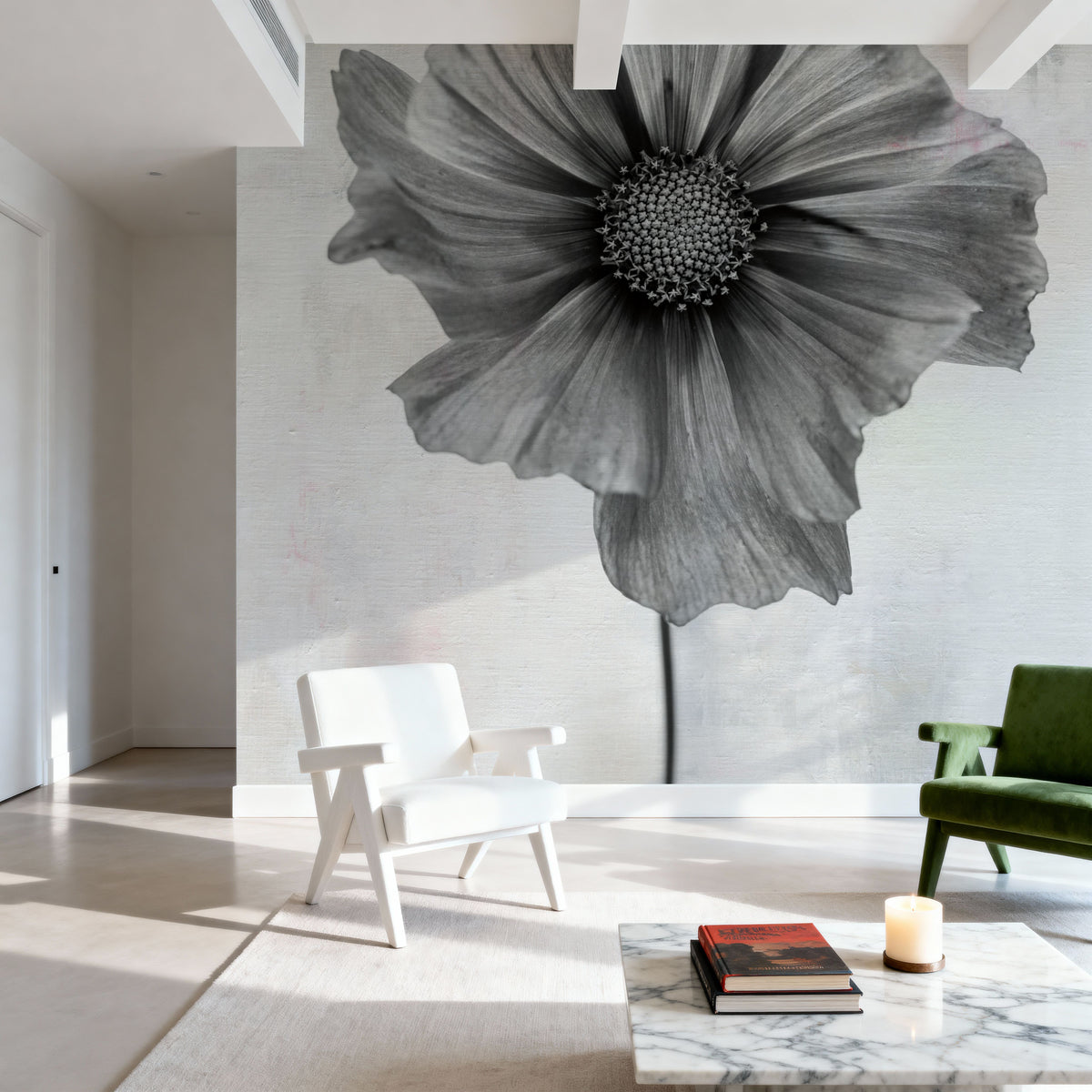 Wonderful Wildflowers II Neutral Mural Wallpaper - room preview 05