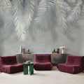 Palms Above, Gray Mural Wallpaper - room preview 05