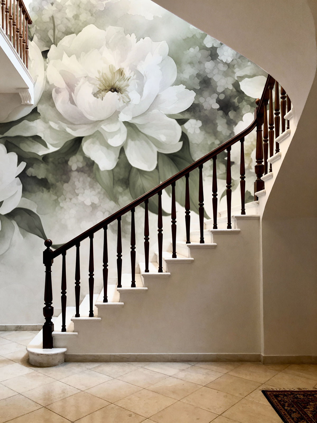 Peony Melody Green Mural Wallpaper - room preview 05